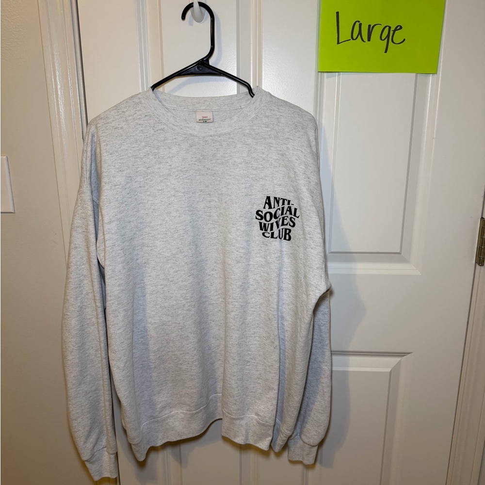Hanes Heather Gray Sweatshirt with Black Text
